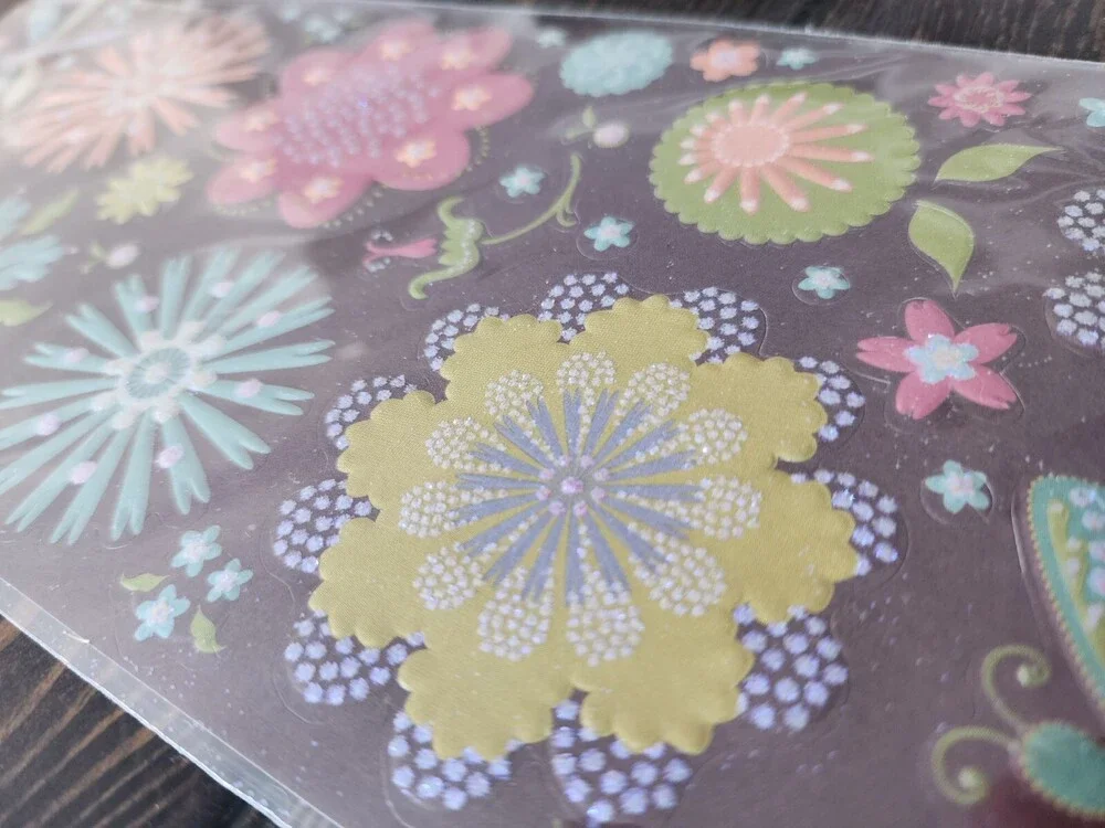 Scrapbooking Stickers - Flowers Groovy Jumbo Sheets - K&Co Lot New Retired #22